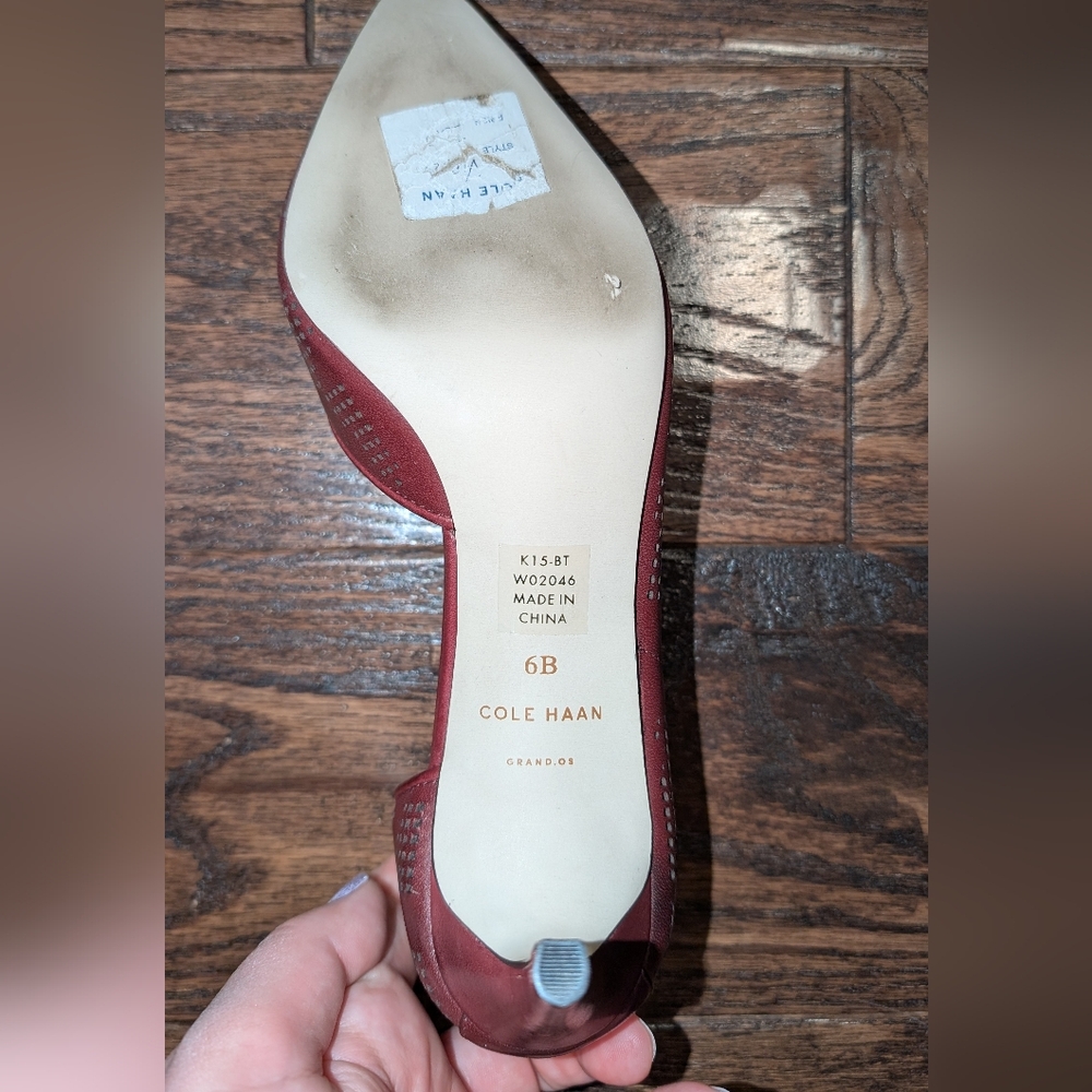 Cole Haan Grand Os Neara Burgundy Leather Pump Heel - Picture 7 of 8